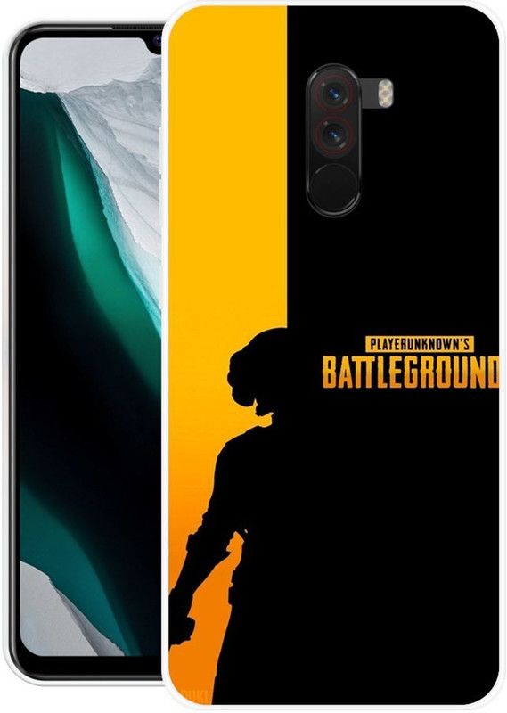 Krtagy Back Cover for POCO F1  (Black, Yellow, Dual Protection, Silicon)