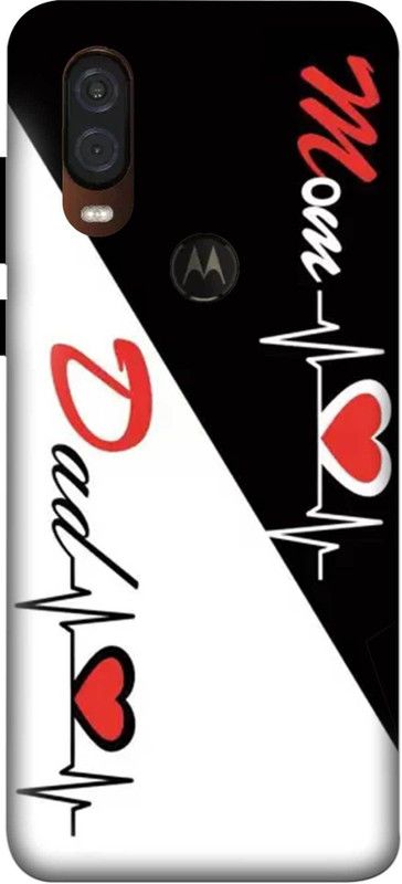 NDCOM Back Cover for Motorola One Vision Love Mom Dad Printed  (Multicolor, Hard Case, Pack of: 1)