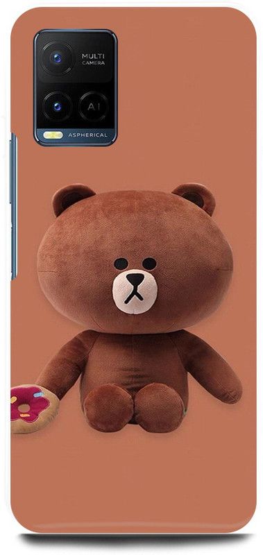 play fast Back Cover for Vivo Y21E TEDDY, BEER, PANDA, BHALU, LOVE  (Brown, Hard Case, Pack of: 1)