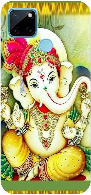 Golden Mask Back Cover for Sky Hawk Back Cover For Realme C21Y Lord Ganesh  (Multicolor, Waterproof, Silicon, Pack of: 1)