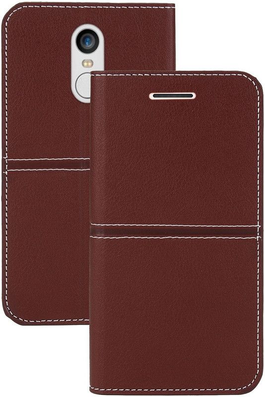 Unistuff Flip Cover for Mi Redmi Note 5  (Khaki, Dual Protection, Pack of: 1)