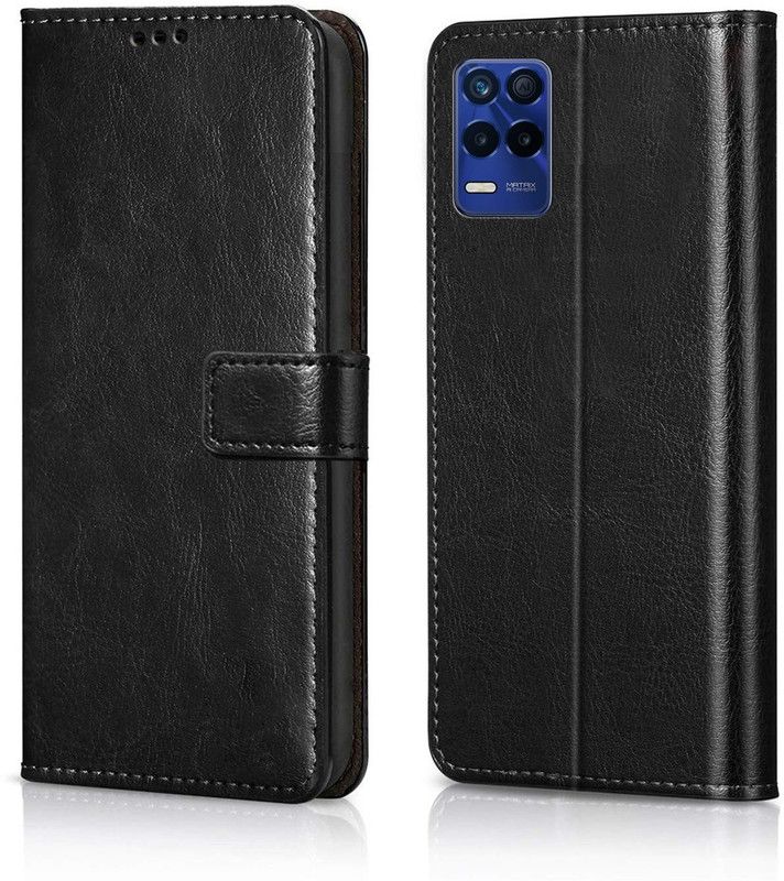 Nuvak Wallet Case Cover for Realme 8 5G, Realme 8s 5G, Realme 9 5G, Realme Narzo 30 5G  (Black, Magnetic Case, Pack of: 1)