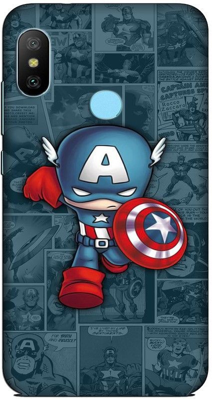CROKIAN Back Cover for Redmi 6 Pro Little Captain America Back Cover  (Multicolor, Hard Case, Pack of: 1)