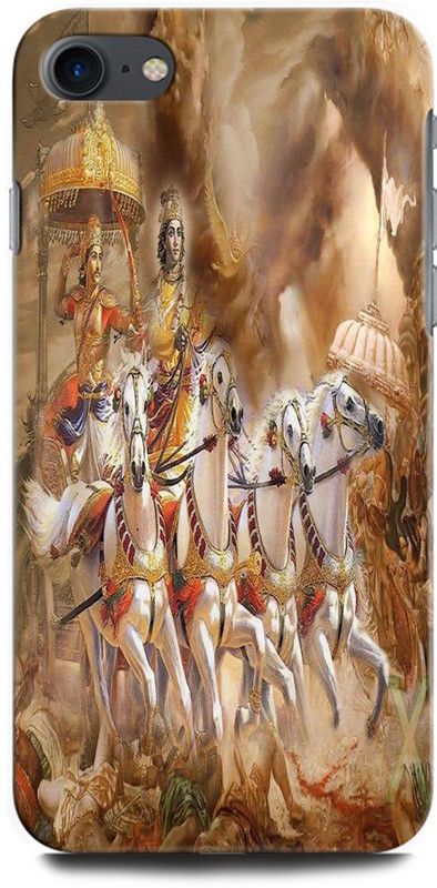 ORBIQE Back Cover for APPLE iPhone SE MHGQ3HN/A MAHABHARAT, ARJUN, RATH, GOD  (Multicolor, Hard Case, Pack of: 1)