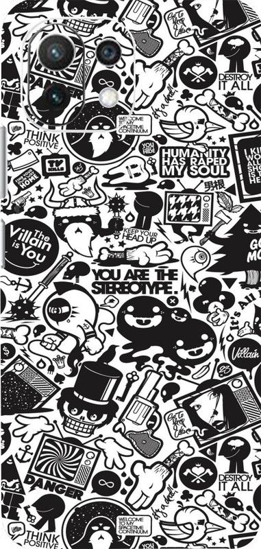 Mclaxa Doodle Art Mobile Back Skin, Doodle Art, MI LITE 11NE Mobile Skin  (Doodle Art Skin With Super Matte Finish)