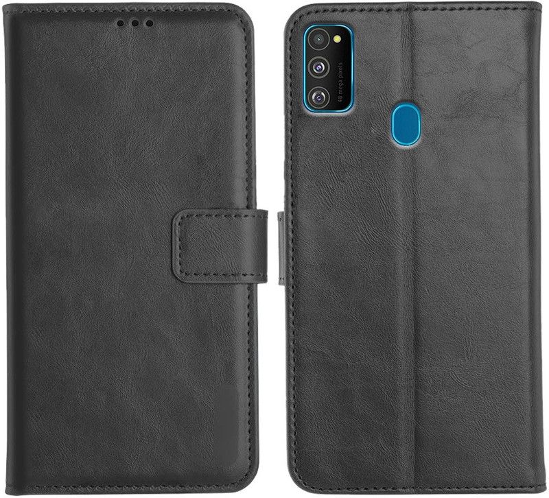 Genron Flip Cover for Samsung Galaxy M30S  (Black, Dual Protection)