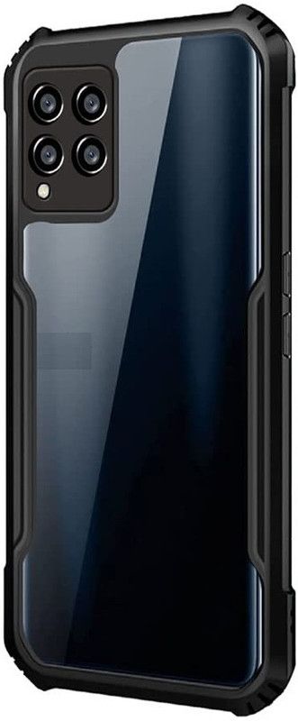 PHONE BACK COVER Flip Cover for Samsung Galaxy F12  (Black, Transparent, Grip Case, Pack of: 1)