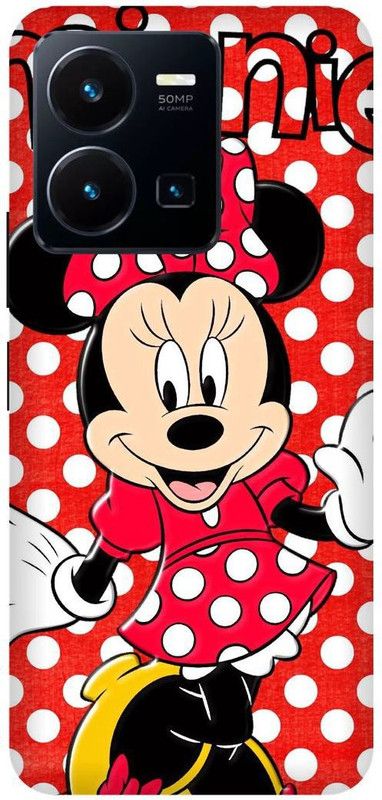 FRONK Back Cover for vivo Y22s, V2206, MICKEY, MOUSE, MINNIE, MOUSE, DOLL, TEDDY, LOVE  (Red, Hard Case, Pack of: 1)