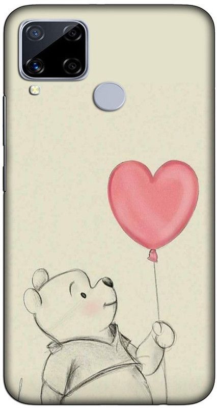 CROKIAN Back Cover for Realme C15 Cartoon Bear Back Cover  (Multicolor, Hard Case, Pack of: 1)