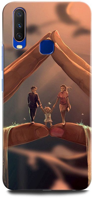 ORBIQE Back Cover for Vivo Y17 1902 MOTHER, MAA, FATHER, LIFE LINE, MOM DAD DAUGHTER  (Multicolor, Shock Proof)