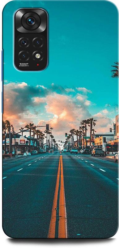 ORBIQE Back Cover for Redmi Note 11 PALM TREE, NATURE, SKY, ROAD  (Multicolor, Hard Case, Pack of: 1)