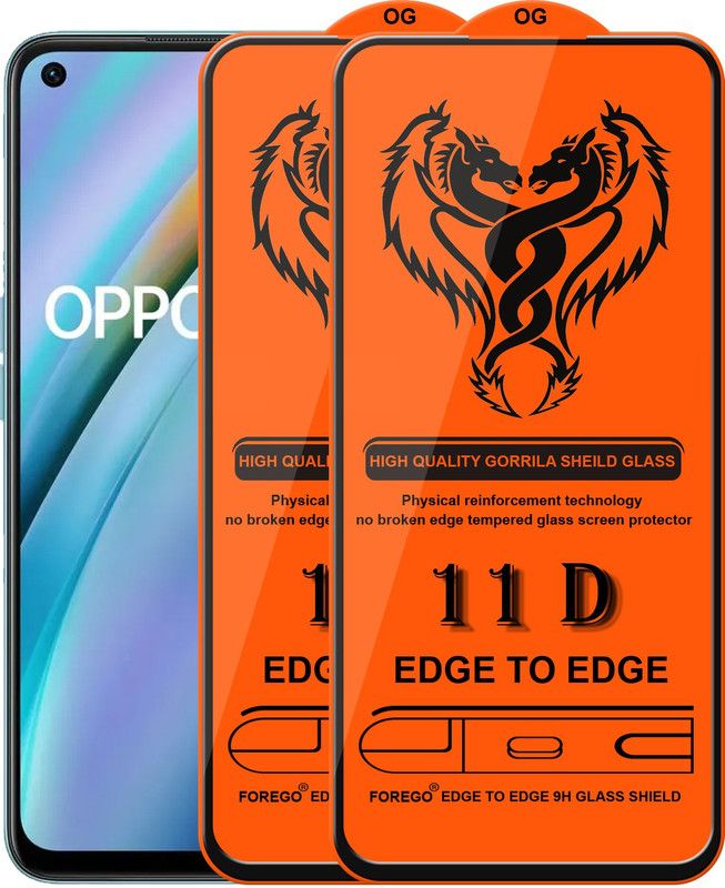 Forego Edge To Edge Tempered Glass for Oppo K10  (Pack of 2)