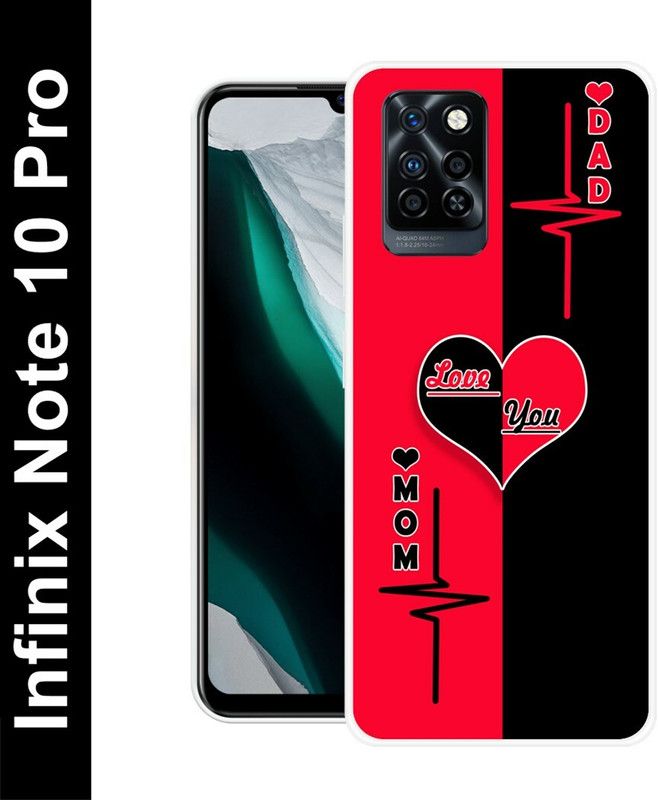 Cravation Back Cover for Infinix Note 10 Pro  (Black, Red, Silicon, Pack of: 1)