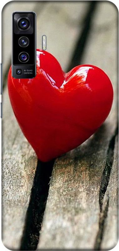 PNBEE Back Cover for Vivo X50 - Red Heart Print  (Multicolor, Hard Case)