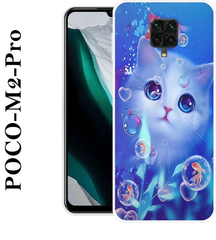 supercase Back Cover for Poco M2 Pro  (Blue, White, Grip Case, Silicon)