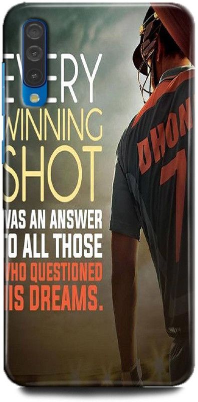 FIKORA Back Cover for Samsung Galaxy A30s/SM-A307FZLVINS MS DHONI PRINTED  (Multicolor, Hard Case, Pack of: 1)