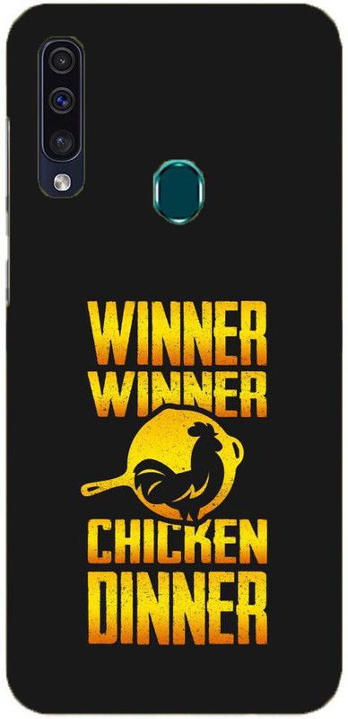 NDCOM Back Cover for Samsung Galaxy A20s Winner Winner Chicken Dinner PUBG Game Quote Printed  (Multicolor, Hard Case, Pack of: 1)