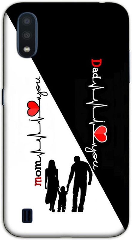 iprinto Back Cover for Samsung Galaxy M01 Mom Dad Love Mom & Dad Love Back Cover  (Multicolor, Flexible)