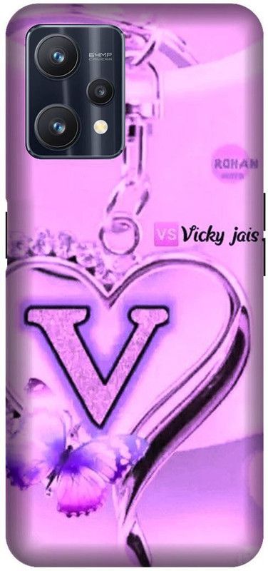 VS PRINT LINK Back Cover for Realme 9 Pro (5G) , RMX3471 ,V letter,V name V word , Printed Back Cover  (Purple, Hard Case, Pack of: 1)