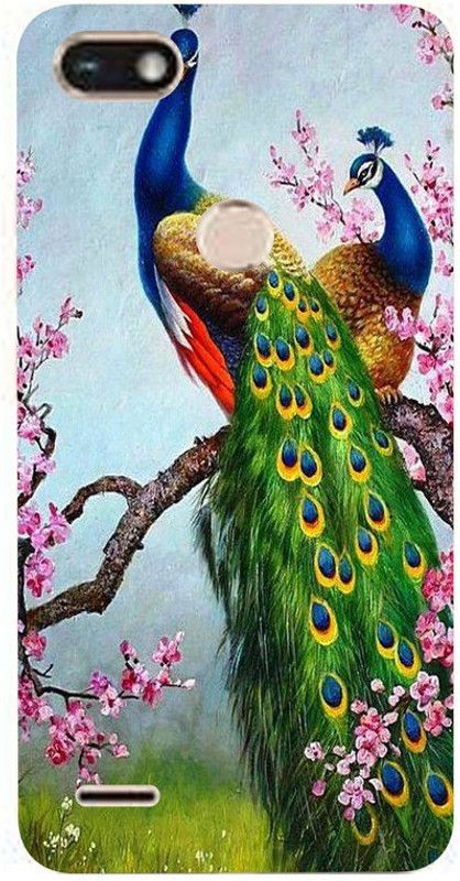 Skyhawk Back Cover for Tecno camon in 2 Pink Flower And Peacock  (Multicolor, Waterproof, Silicon, Pack of: 1)