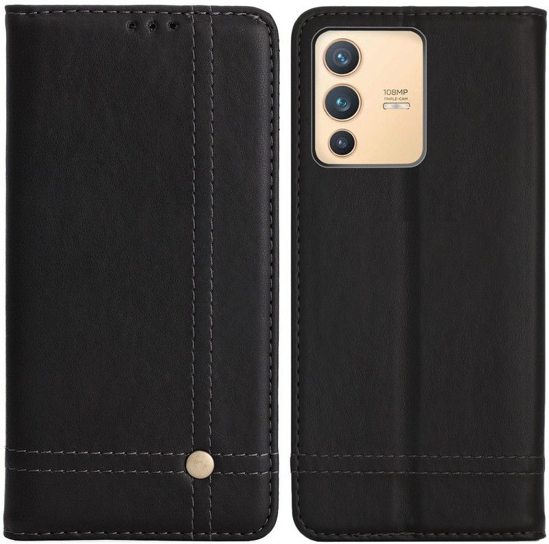 Mofi Flip Cover for Vivo V23 5G  (Black, Magnetic Case, Pack of: 1)