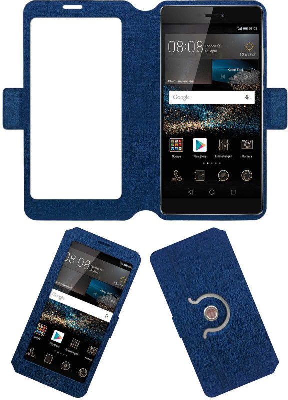 ACM Flip Cover for Huawei P8  (Blue, Cases with Holder, Pack of: 1)
