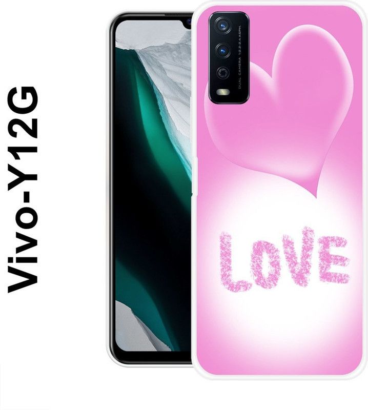 KUDI Back Cover for Vivo Y12S 2021, Vivo Y20, Vivo Y20i, Vivo Y20G, Vivo Y20A, Vivo Y20T  (Pink, White, Silicon)