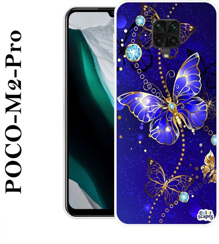 INDIALAND Back Cover for Poco M2 Pro  (Blue, Silicon)