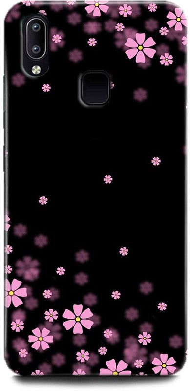 WallCraft Back Cover for Vivo Y93, Vivo 1814 PINK FLOWERS, BLACK, NATURE, ABSTRACT, TEXTURE  (Multicolor, Dual Protection)
