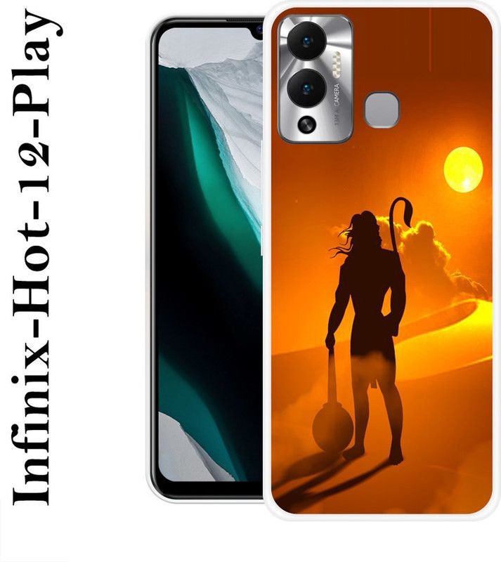 REALKING Back Cover for Infinix Hot 12 Play  (Black, Yellow, Silicon)