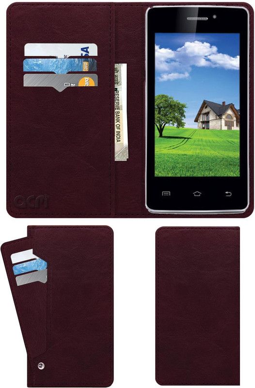 ACM Flip Cover for iBall Andi 4P Class X  (Maroon, Cases with Holder, Pack of: 1)