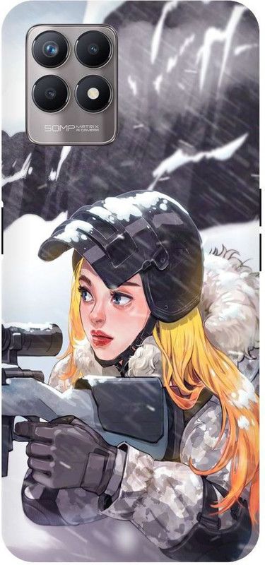 Bluvver Back Cover for Realme 8i, RMX3151 Printed Pubg Game Girl Back Cover  (Multicolor, Hard Case, Pack of: 1)