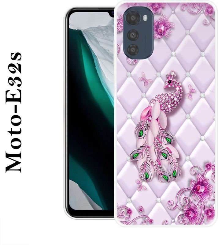 SUPERCASE Back Cover for Motorola Moto E32s  (Pink, White, Silicon)