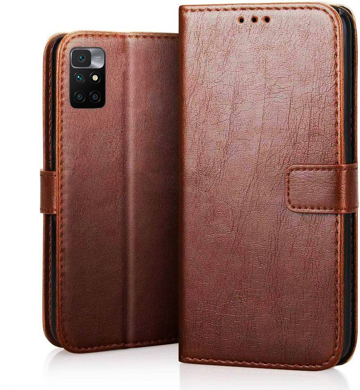 Rehmat Flip Cover for REALME C21Y  (Brown, Pack of: 1)