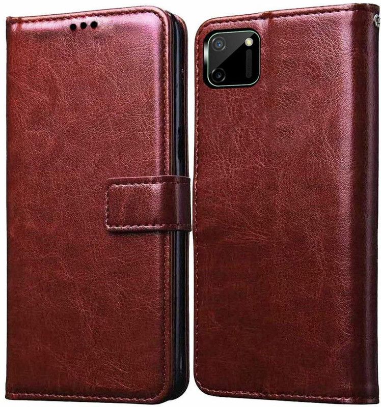 DEEPANSHU TRANDING COMPANY Flip Cover for REALME C11  (Brown)