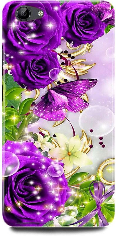 FRONK Back Cover for Vivo Y69, 1714, PURPLE, ROSE, FLOWER, GOLDEN, ART  (Purple, Hard Case)