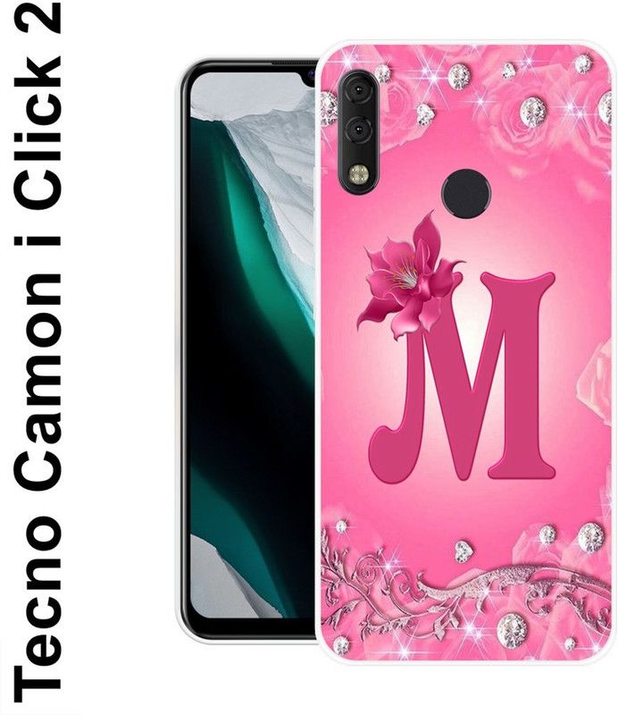 INDIALAND Back Cover for Tecno Camon I Click 2  (Pink, Silver, Silicon)