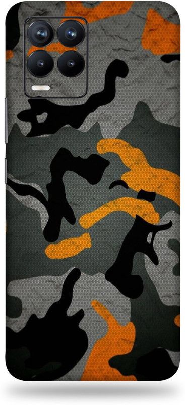 Jeeva Creation Realme 8, real me8 Mobile Skin  (Ultra Super Military Orange Camouflage Skin With High Matte Finish.)