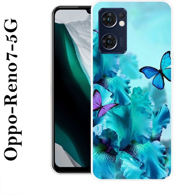 Sswastik Back Cover for Oppo Reno7 5G  (Blue, Silicon)