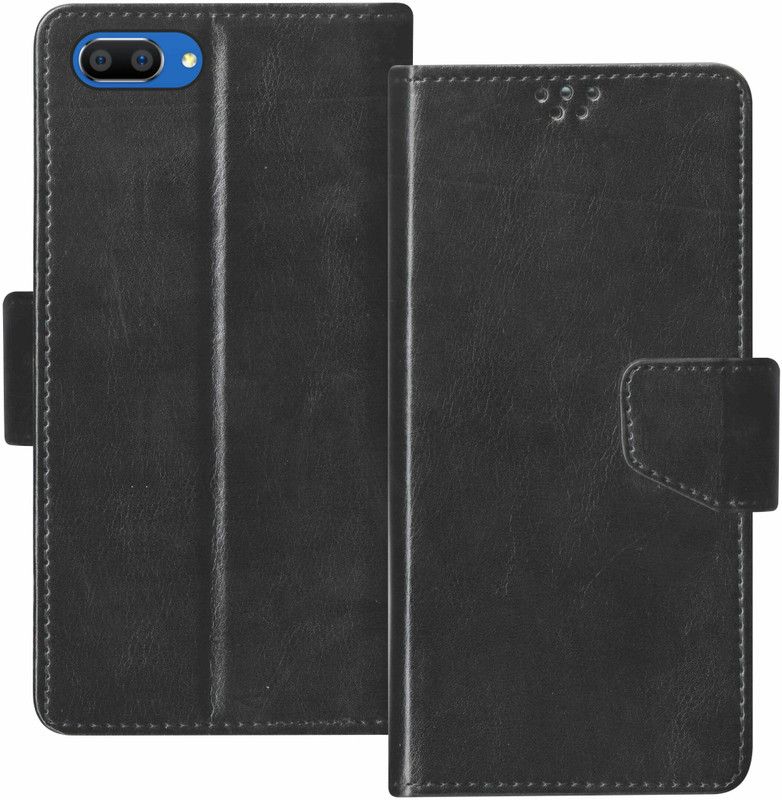 SBMS Flip Cover for Oppo A3s, Realme C1  (Black, Shock Proof, Pack of: 1)