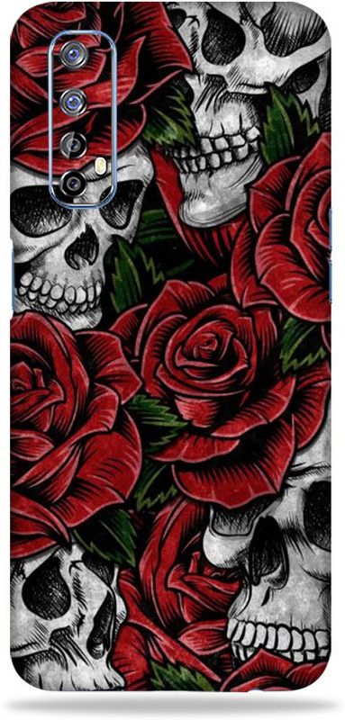 AsSkin Realme 7 Mobile Skin  (Ultra Super Rosses And Skulls With High Matte Finish.)