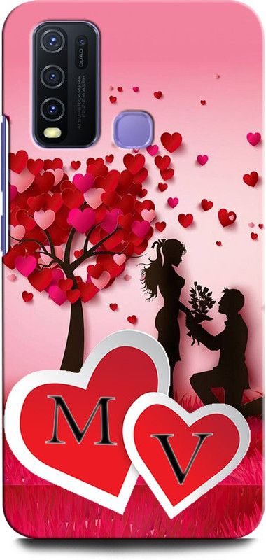 GRAFIQE Back Cover for Vivo Y30 MV, M LOVE V, V LOVE M, M LETTER, V LETTER, MV NAME  (Multicolor, Shock Proof, Pack of: 1)