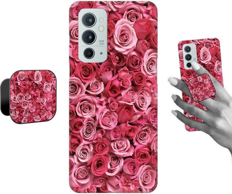 COBIERTAS Back Cover for Oneplus 9RT 5G  (Pink, Cases with Holder, Pack of: 2)