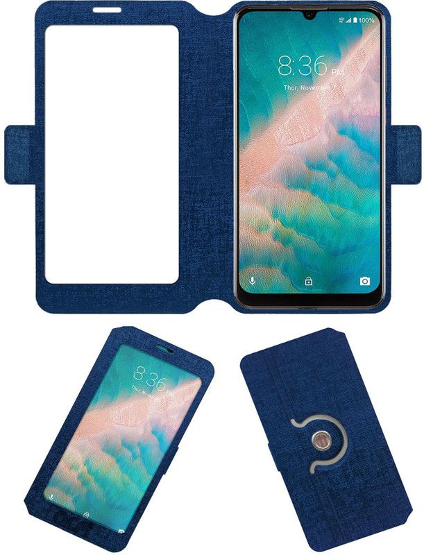 ACM Flip Cover for Zte Blade 10 Prime  (Blue, Cases with Holder, Pack of: 1)