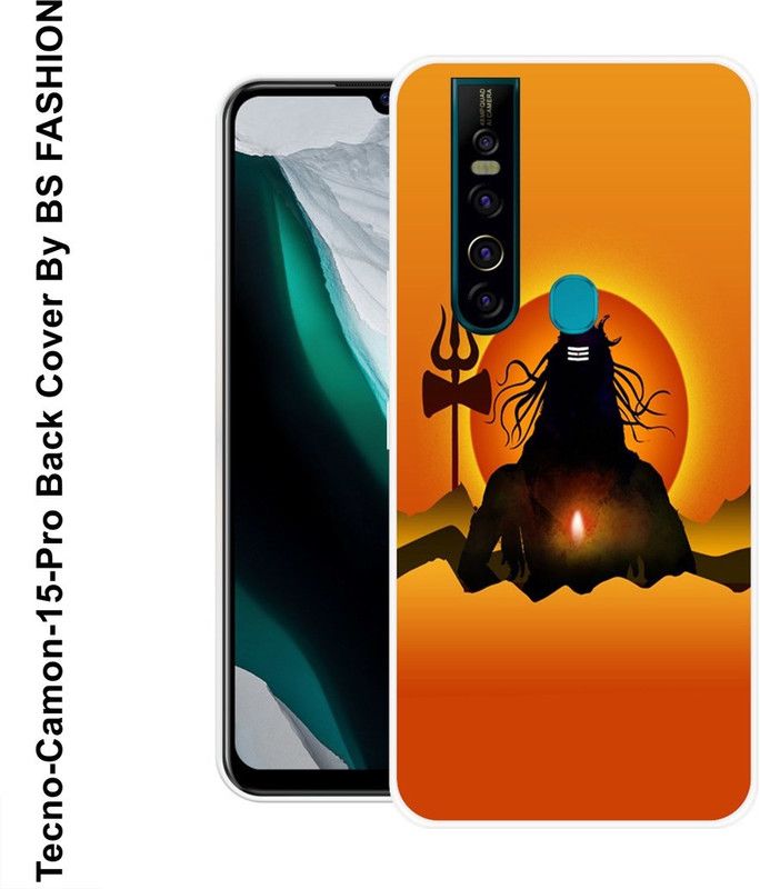 SHYAMSHREE Back Cover for Tecno Camon 15 Pro  (Orange, Black, Flexible, Silicon)