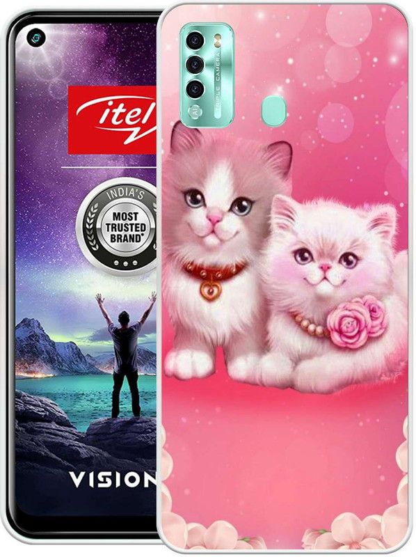 RJ14 (Online) Back Cover for Itel Vision 2  (Multicolor, Grip Case, Silicon, Pack of: 1)