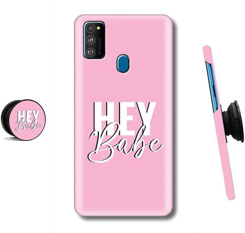 HELLO CASE Back Cover for Samsung Galaxy M30s, Samsung Galaxy M21  (Pink, White, Cases with Holder)