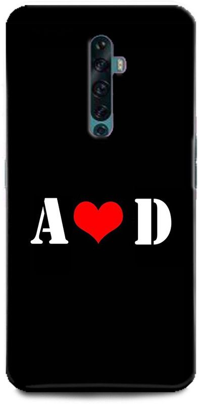 Afterglow Back Cover for OPPO Reno2 F A D, A LOVES D, NAME, LETTER, ALPHABET, AD LOVE, HART  (Multicolor, Shock Proof)