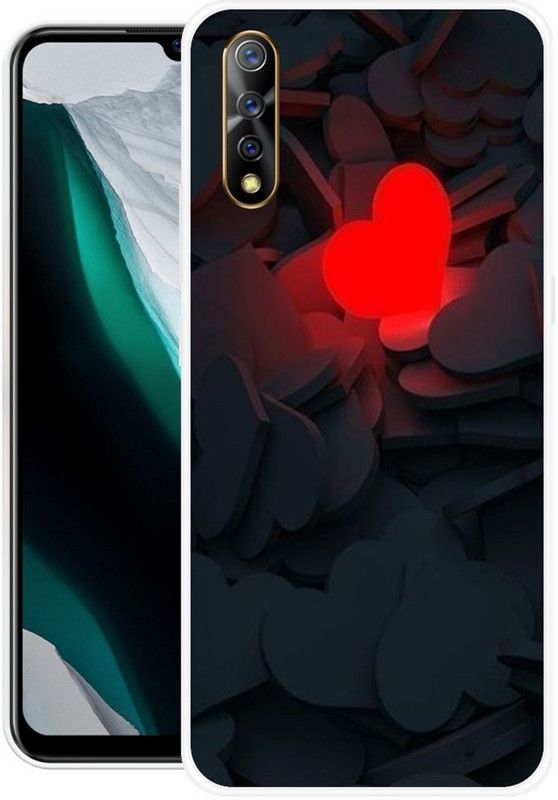 Krtagy Back Cover for Vivo S1  (Black, Red, Dual Protection, Silicon, Pack of: 1)
