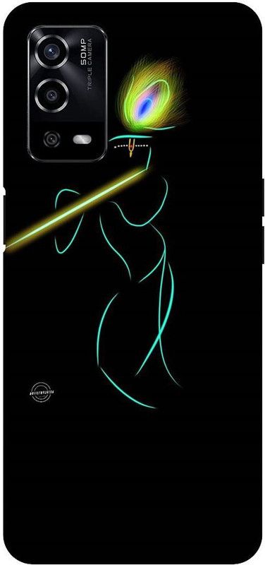 UMPRINT Back Cover for Oppo A55/CPH2325, Black Krishna Printed Back Cover  (Multicolor, Hard Case, Pack of: 1)